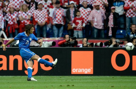 意大利-克罗地亚 皮尔洛任意球破门夺得一分